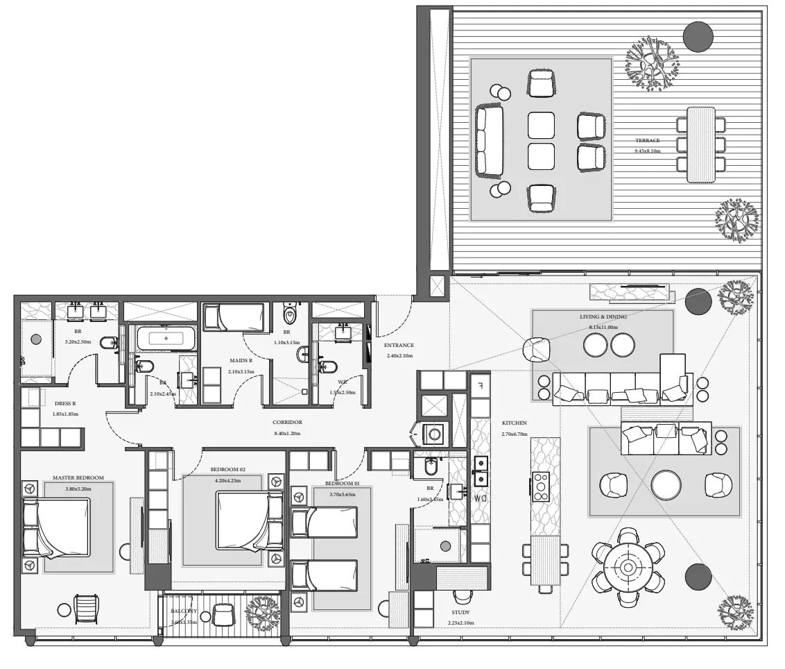 Verve City Walk Tower B-Type 2, 3 beds