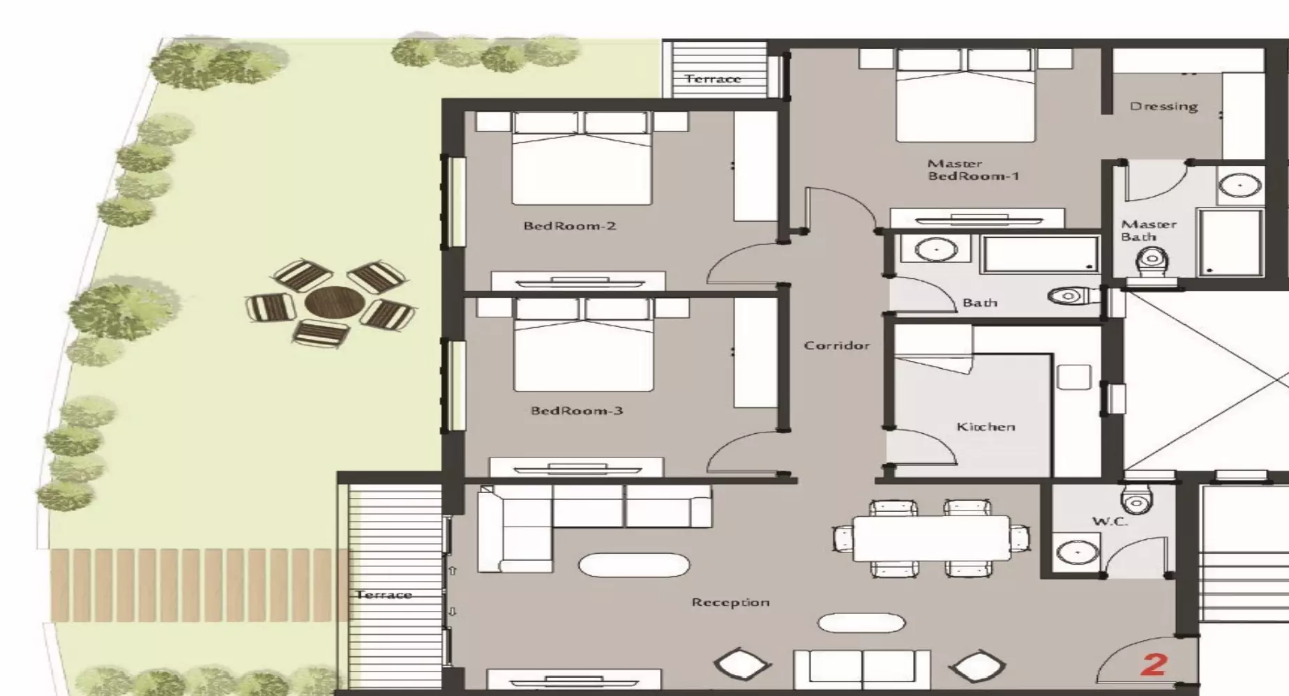 صورة مخطط ارضية الوحدة