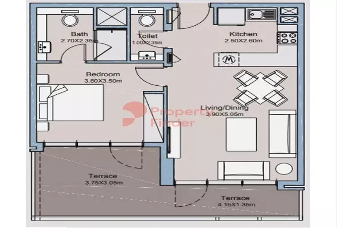 Talia Residences — 1BR floor plan