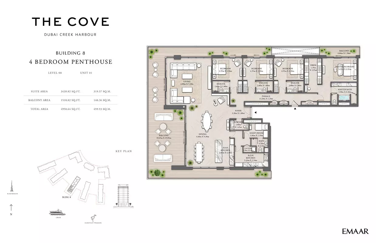 The Cove Phase 2 By Emaar Building 8 - Level 08, Unit 01, 4 beds