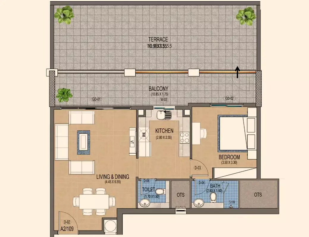 صورة مخطط ارضية الوحدة