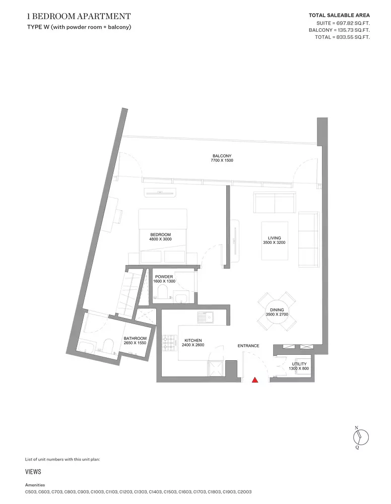 Sobha Orbis Type W-Tower C, 1 bed