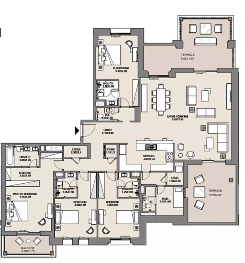 Al Jazi B4-Type D1, Level 5, 4 beds