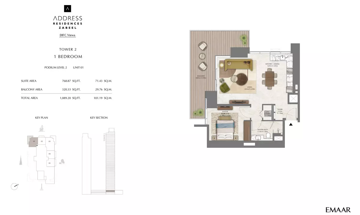 Address Residences Zabeel Unit 1, 1 bed