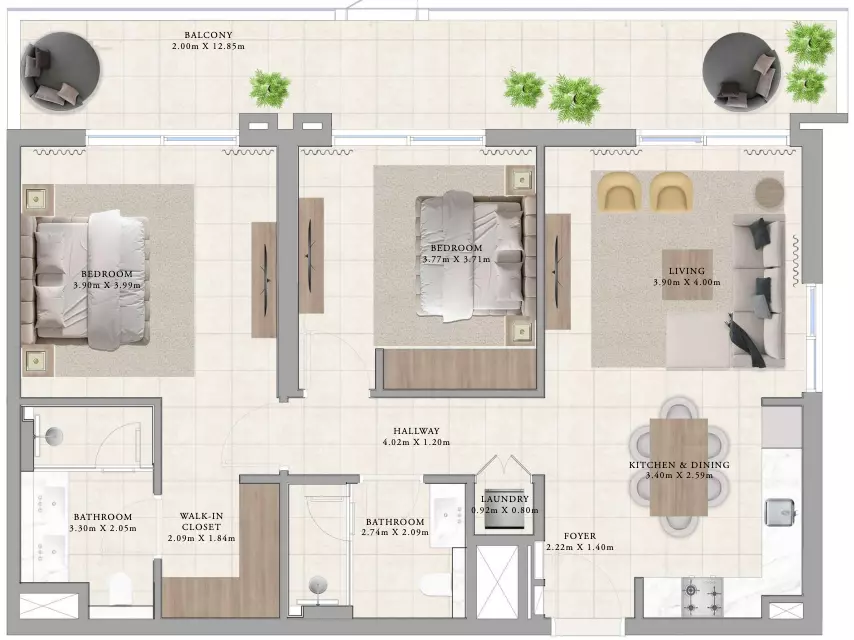 Greenside Residence Type 4, 2 beds