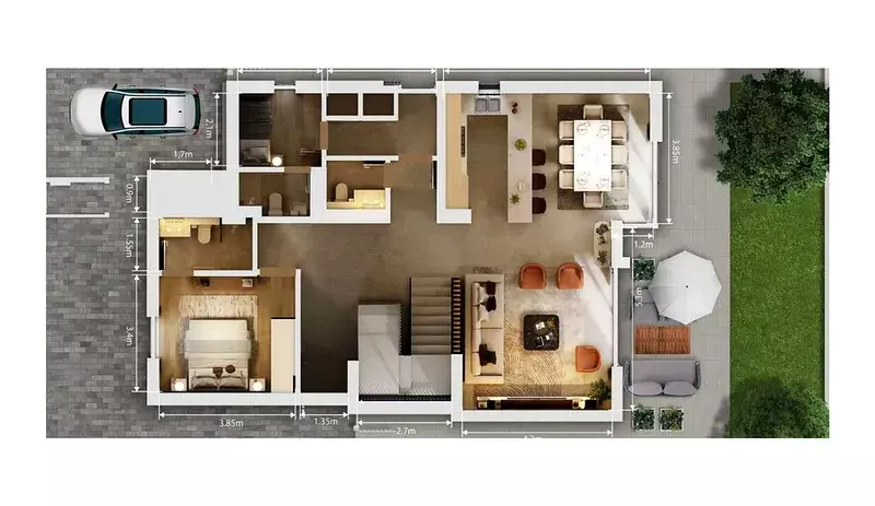 صورة مخطط ارضية الوحدة