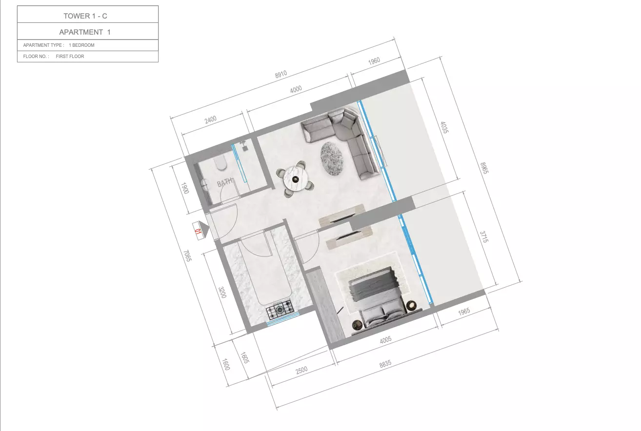 Orchid Towers Phase 1 - Type 1-Tower C Floor Plan