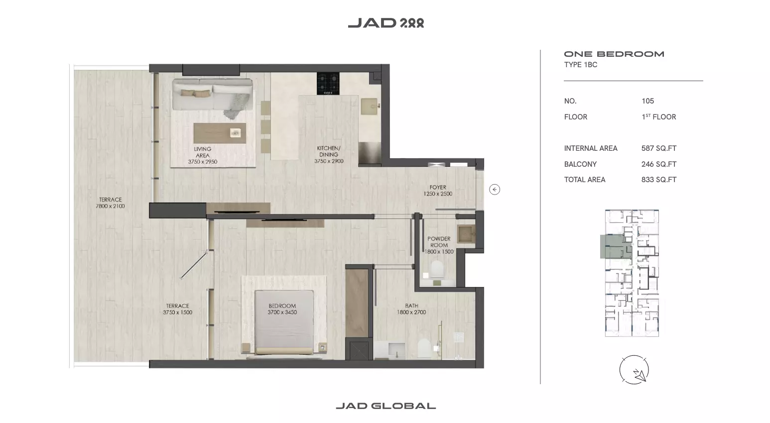 JAD288 - Type 2-Tower B Floor Plan