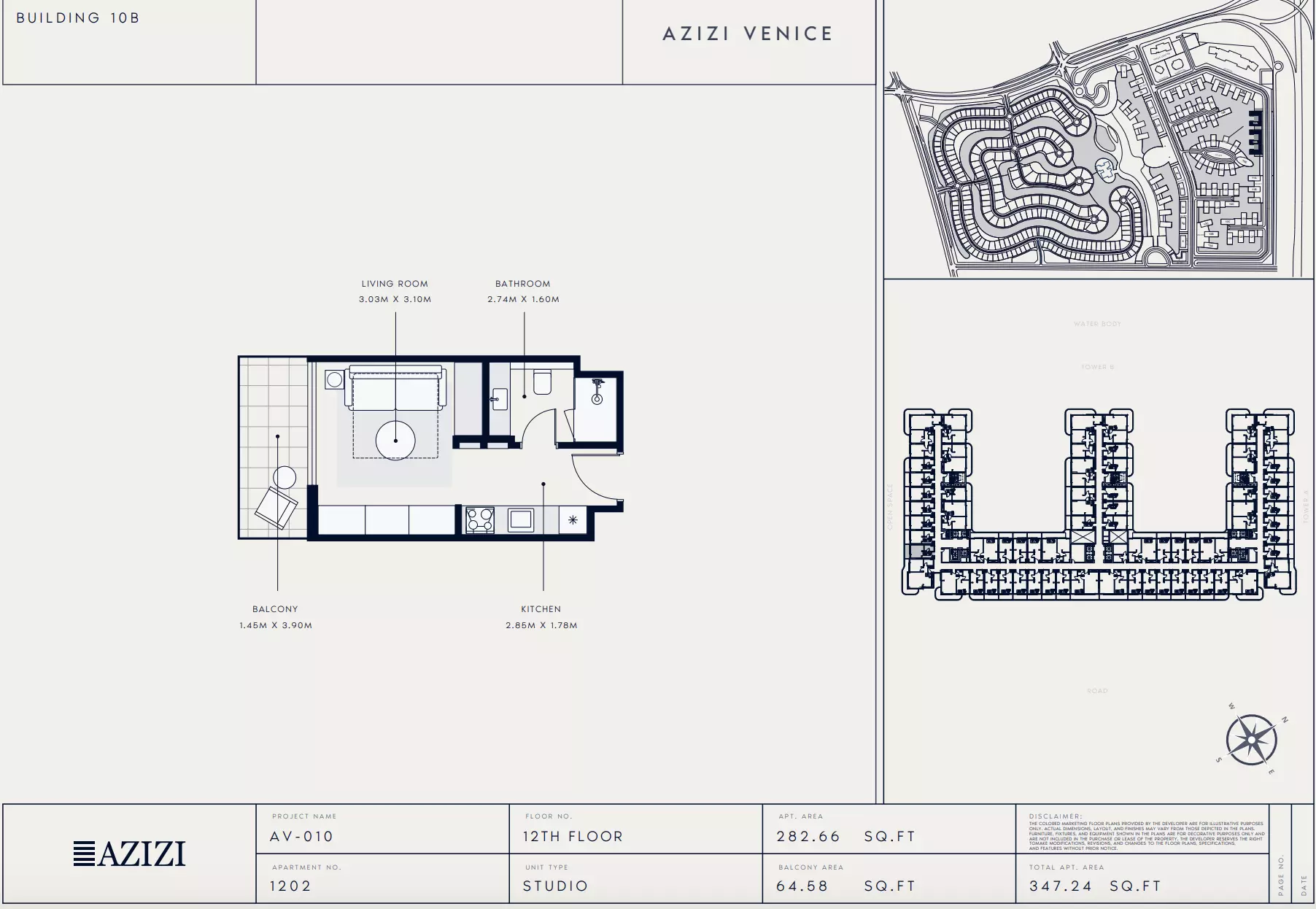 Azizi Venice 10 Type 1202-Building B, studio