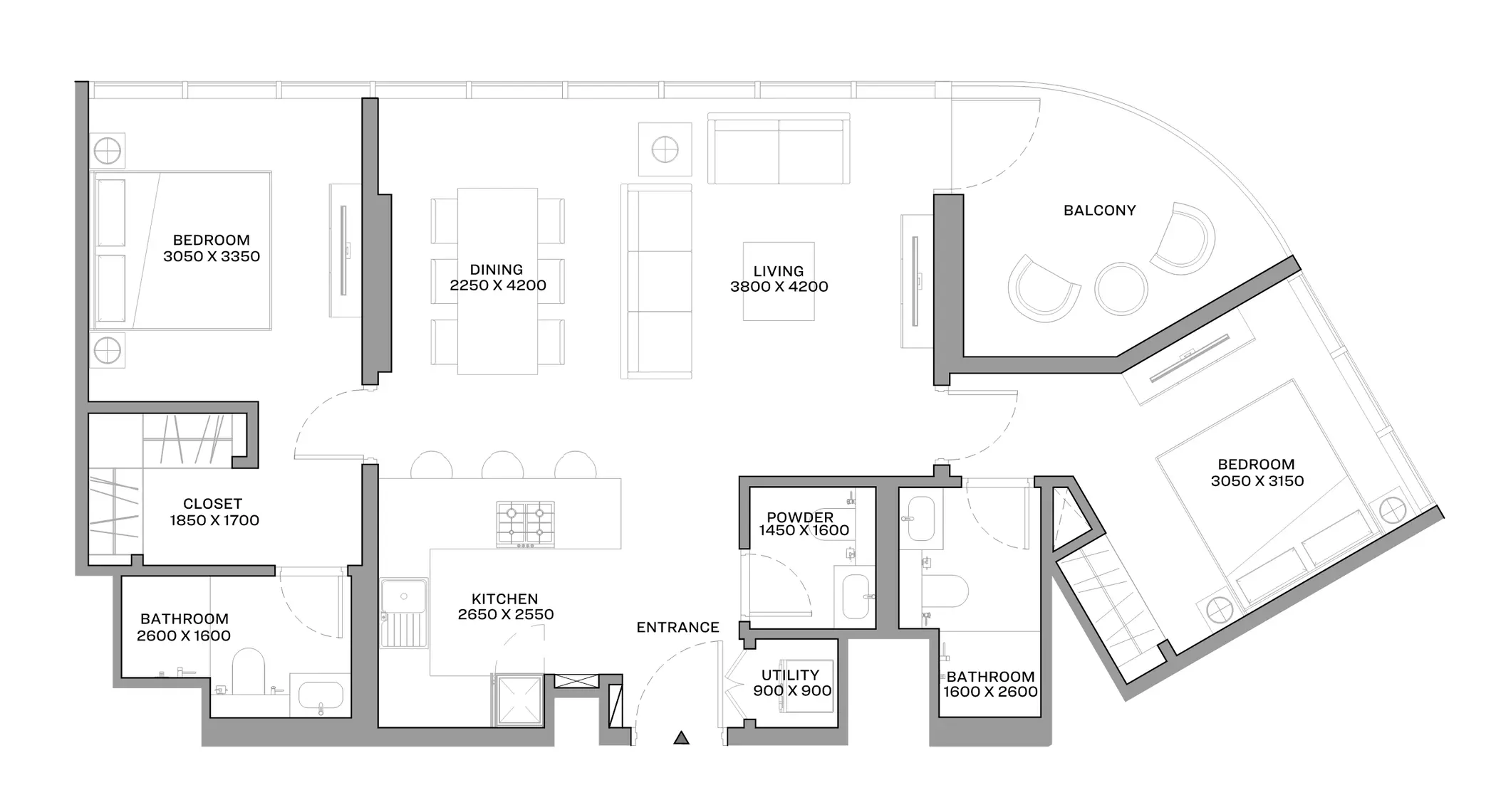 Aquamarine Beach Residences Type C, 2 beds