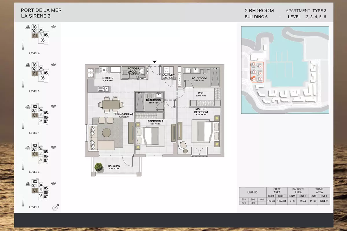 La Sirene Phase 2 By Meraas Type 3-Building 6, 2 beds