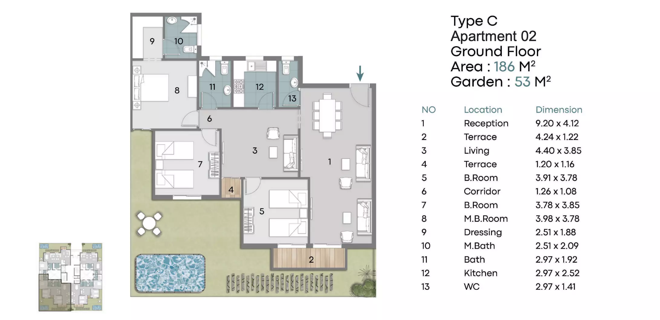 صورة مخطط ارضية الوحدة