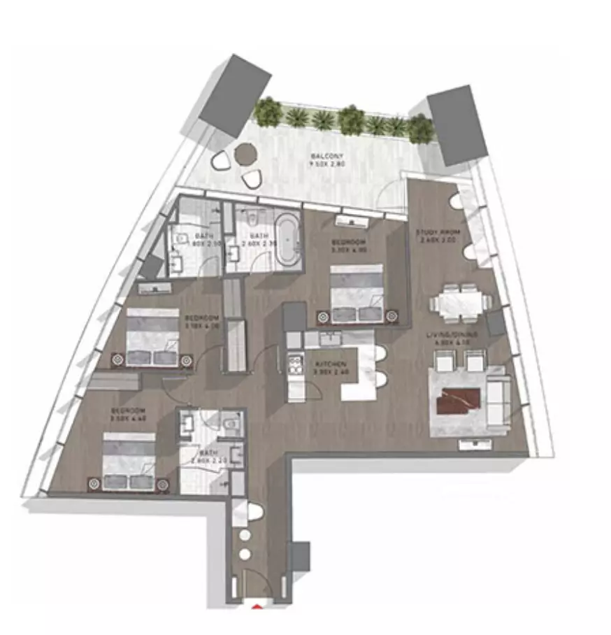 Safa Two Type 17, 3 beds