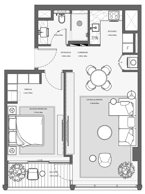 Verve City Walk Tower B-Type 7, 1 bed