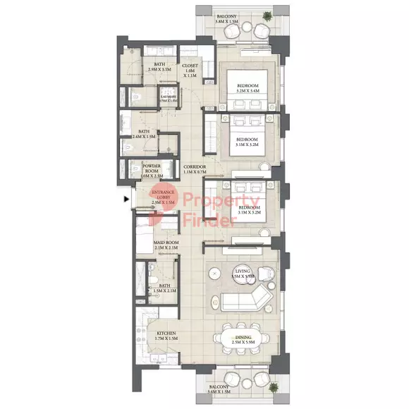 Cedar Creek Beach B2-Level 5_7-Unit  07, 3 beds