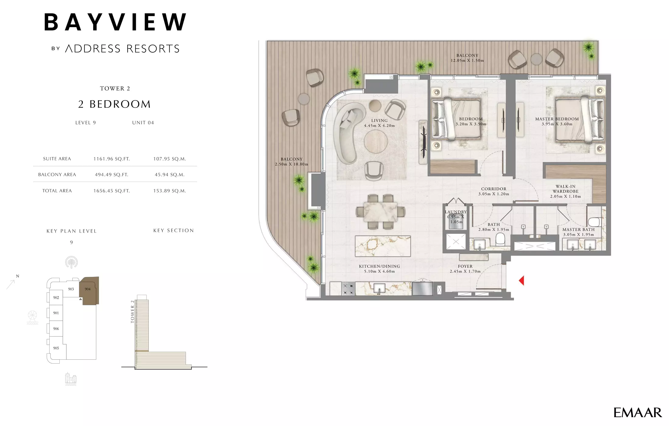 Bayview By Emaar Unit 4, Level 9, 2 beds