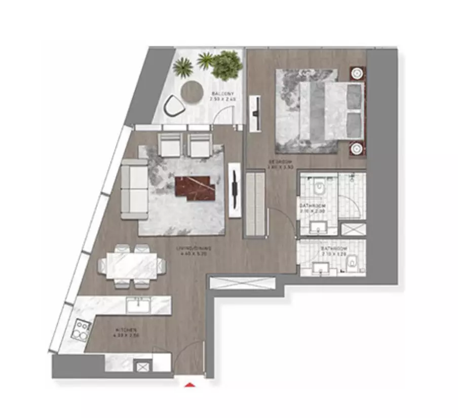 Safa Two Type 7, 1 bed