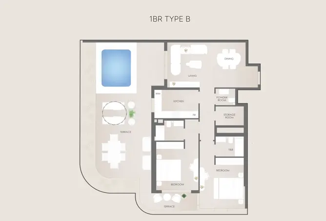 Lunara Residence — 1BR floor plan