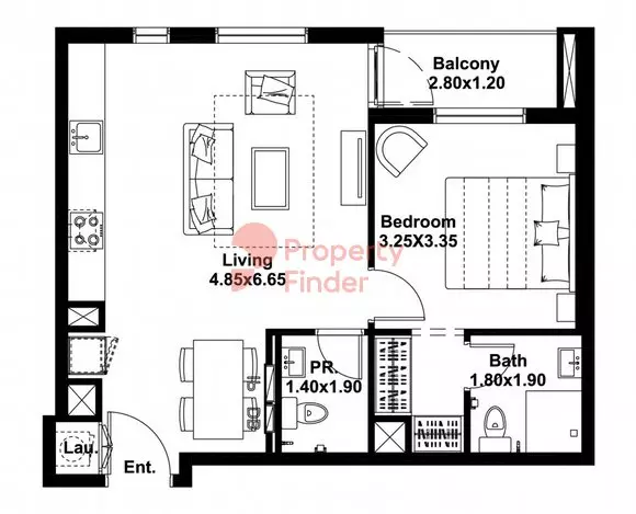 Midtown Noor Type-C Level-1 Building 4, 1 bed