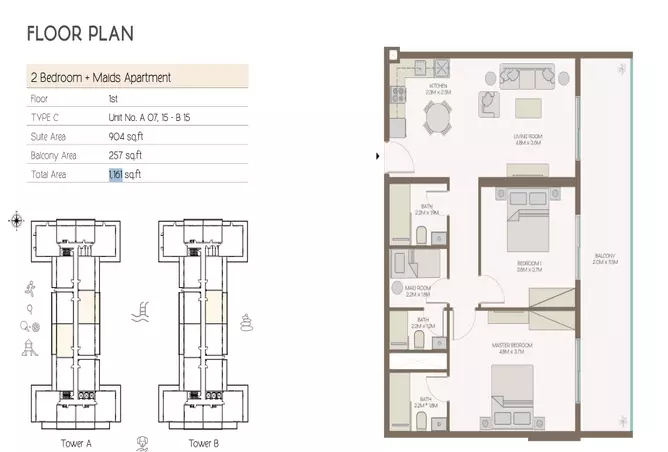 Equiti Home — 2BR floor plan