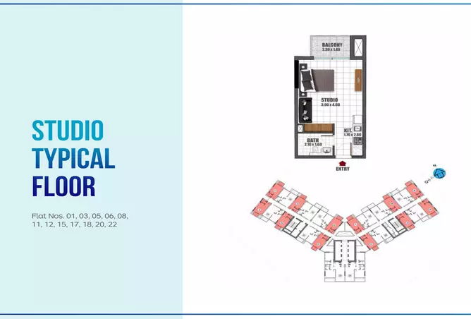 Skyz By Danube — Studio floor plan