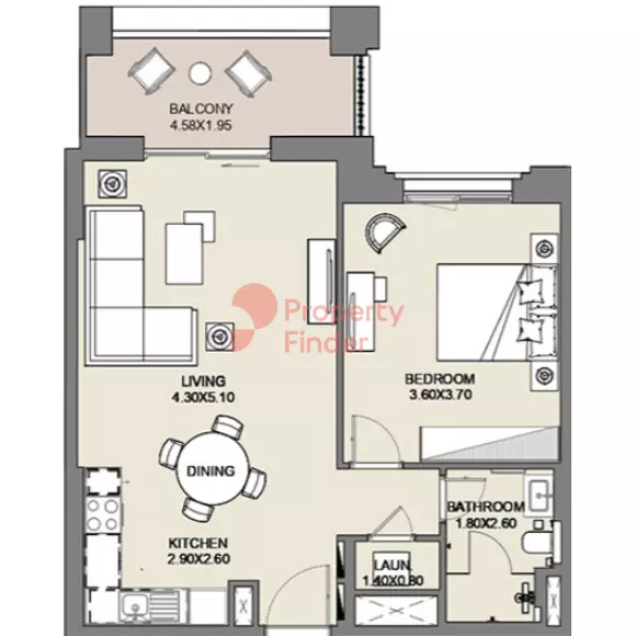 Al Jazi B2-Type A1 Level 2, 1 bed