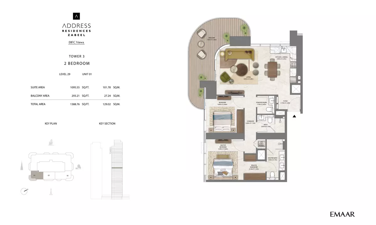 Address Residences Zabeel Unit 1, 2 beds