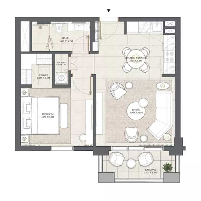 Cedar Creek Beach B2-Level 2-7, Unit 04, 1 bed