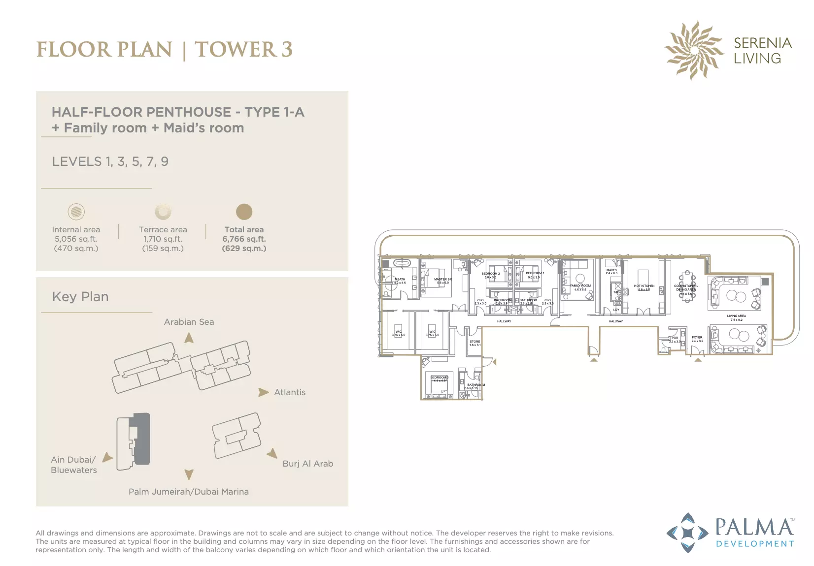 Serenia Living - T3 ‚Äì TYPE 1-A Floor Plan
