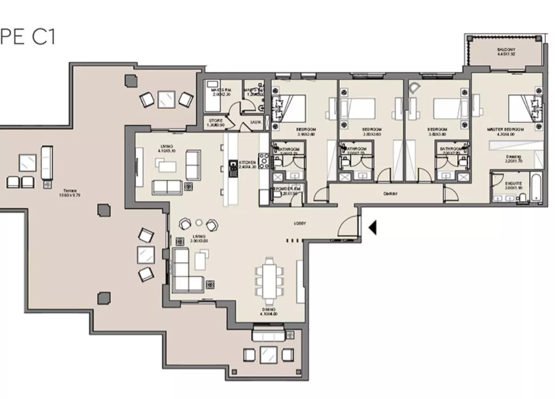Al Jazi B2-Type C1, Level 8, 4 beds
