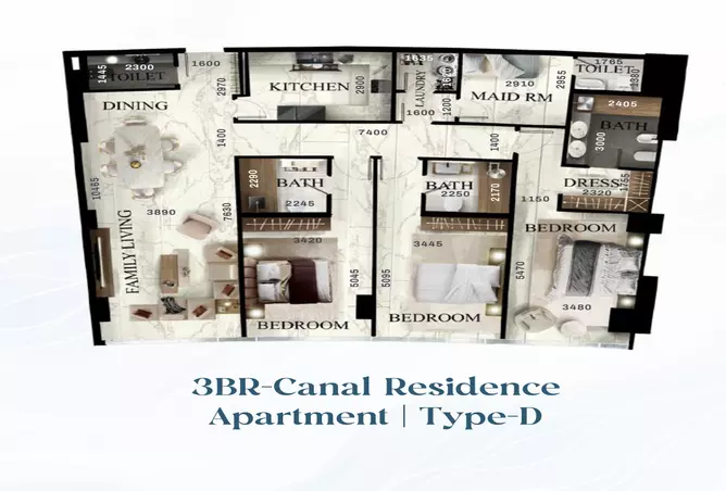 Radiant Elite Tower — 3BR floor plan