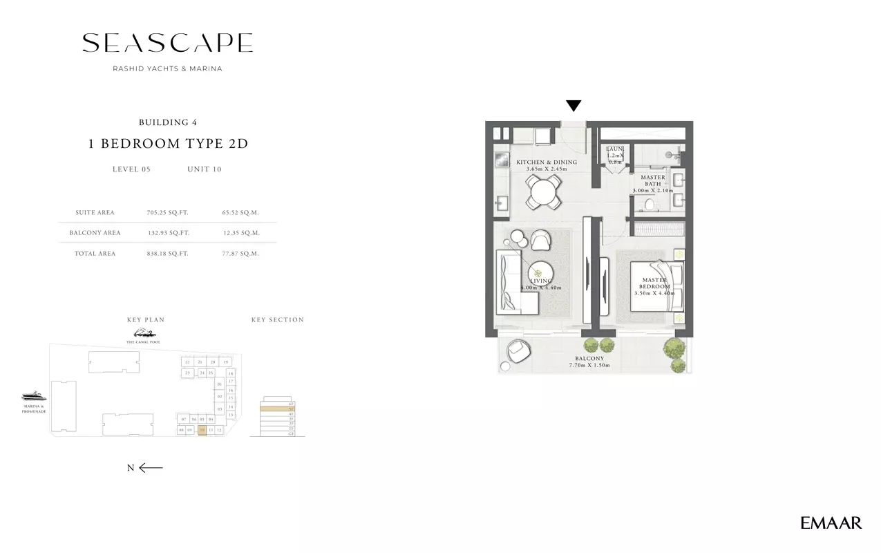 Seascape B4- Type 2d level 5 unit 10, 1 bed