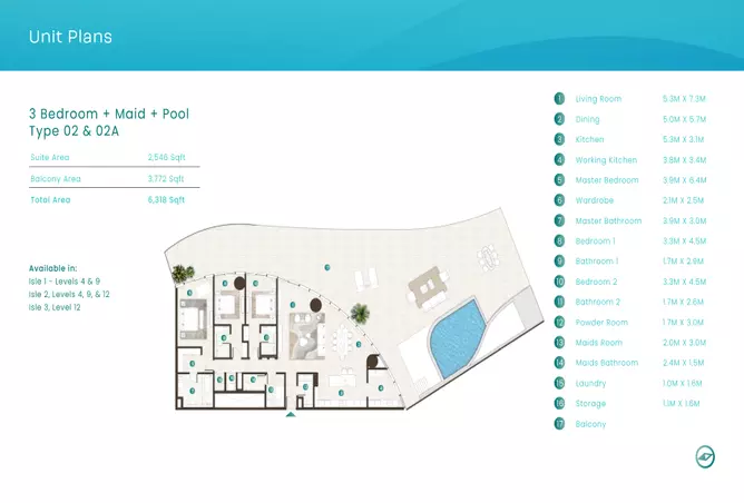 La Mer By Elie Saab — 3BR floor plan