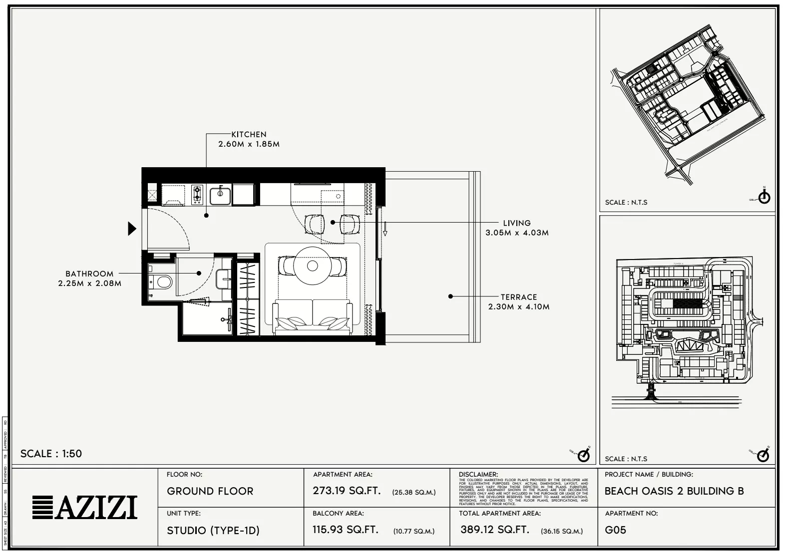Beach Oasis Phase 2 By Azizi Type 1D - BB, studio
