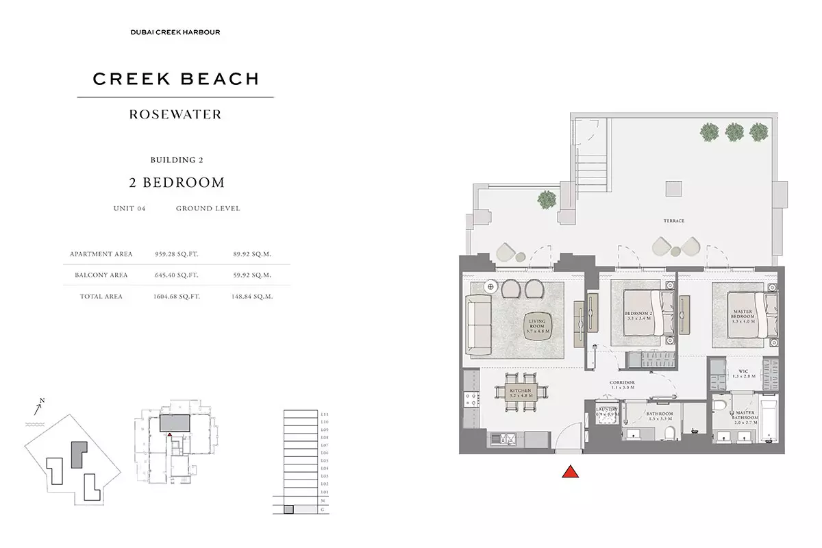 Creek Beach Rosewater B2-Type G, 2 beds