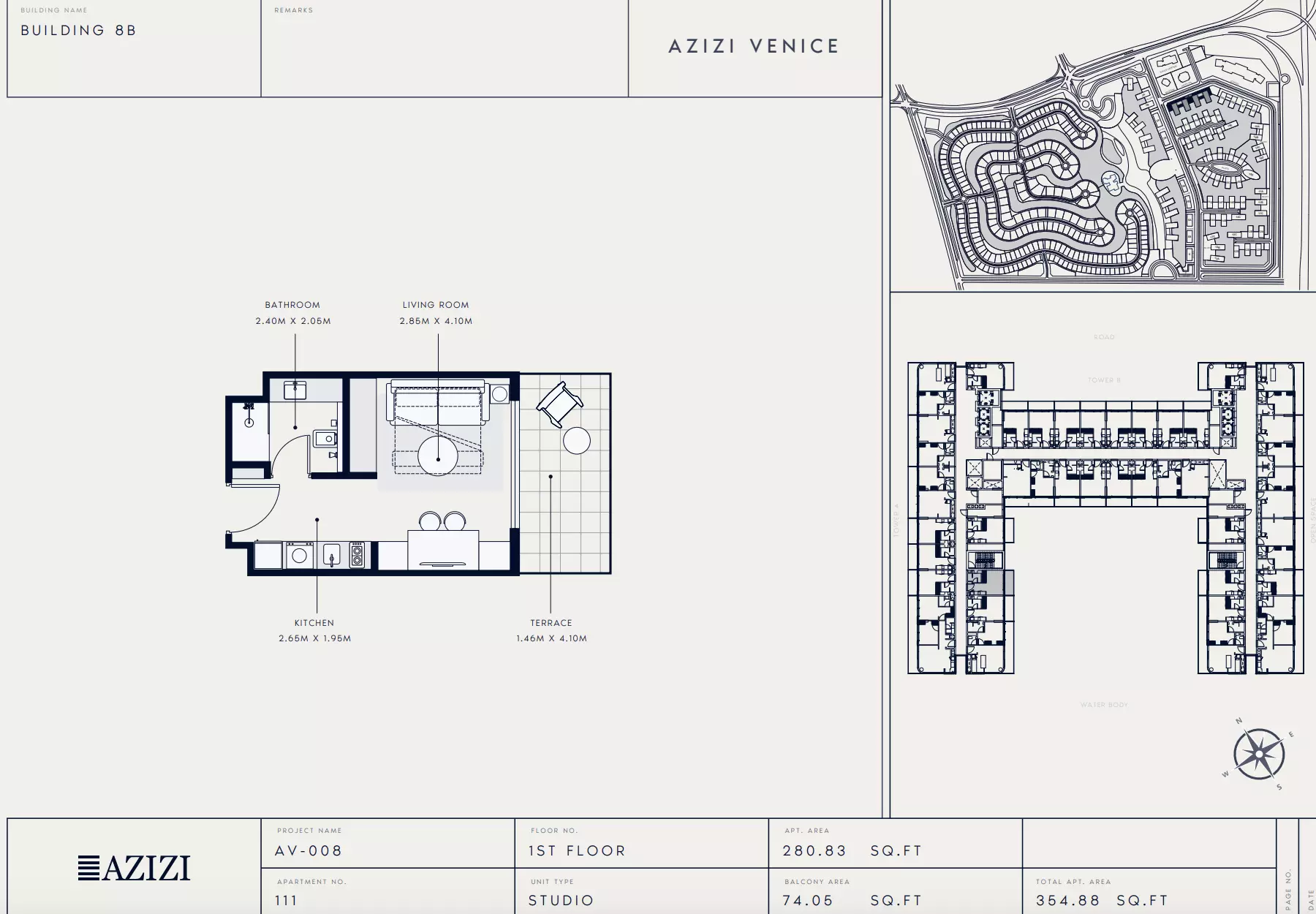 Azizi Venice 8 Type 111-Building B, studio