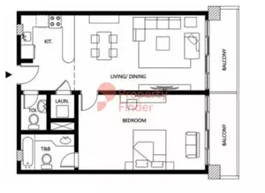 Binghatti Galaxy Tower B Type 13, 1 bed
