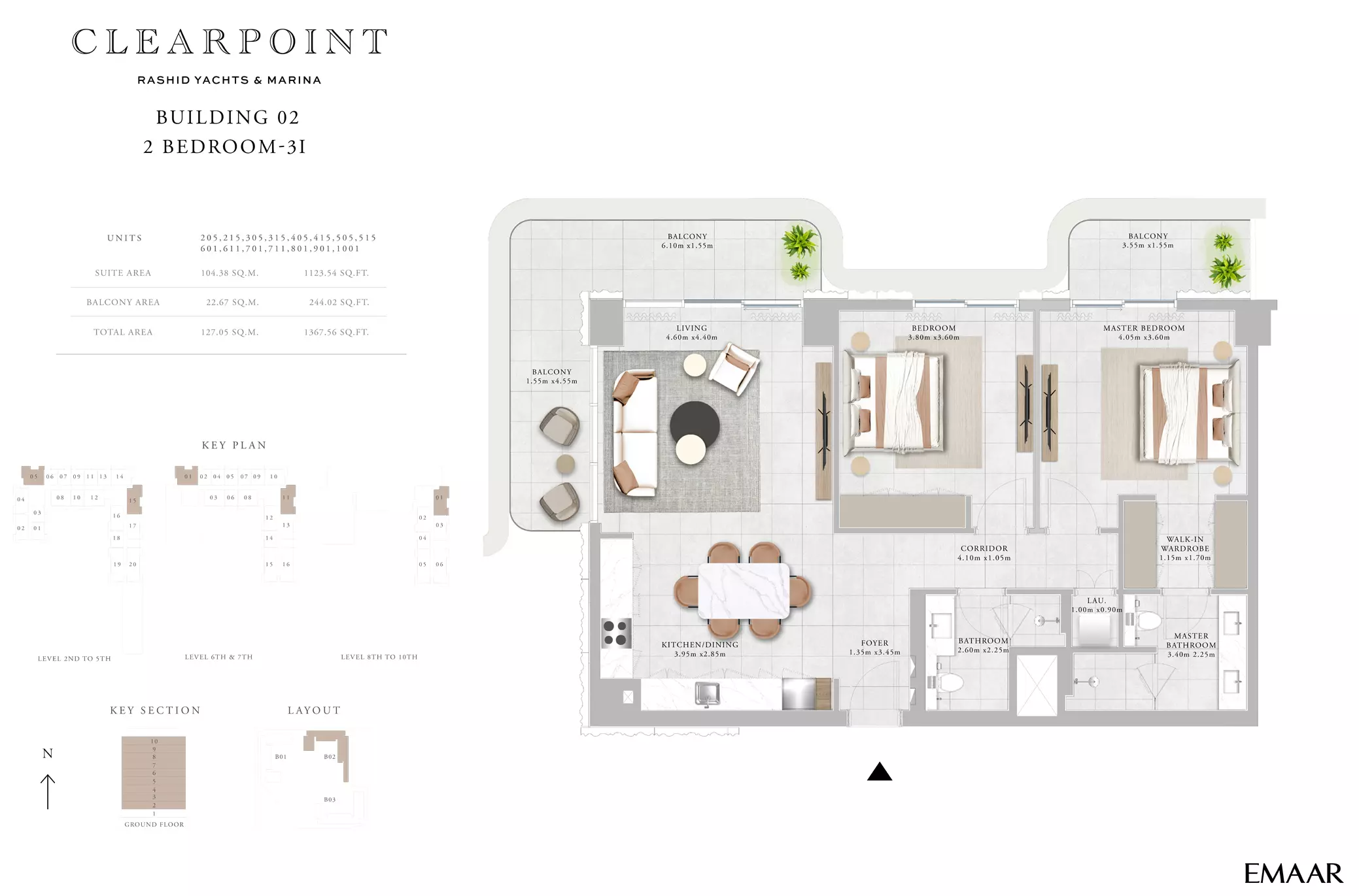Clearpoint Building 2 _ Type 3I 2BD, 2 beds