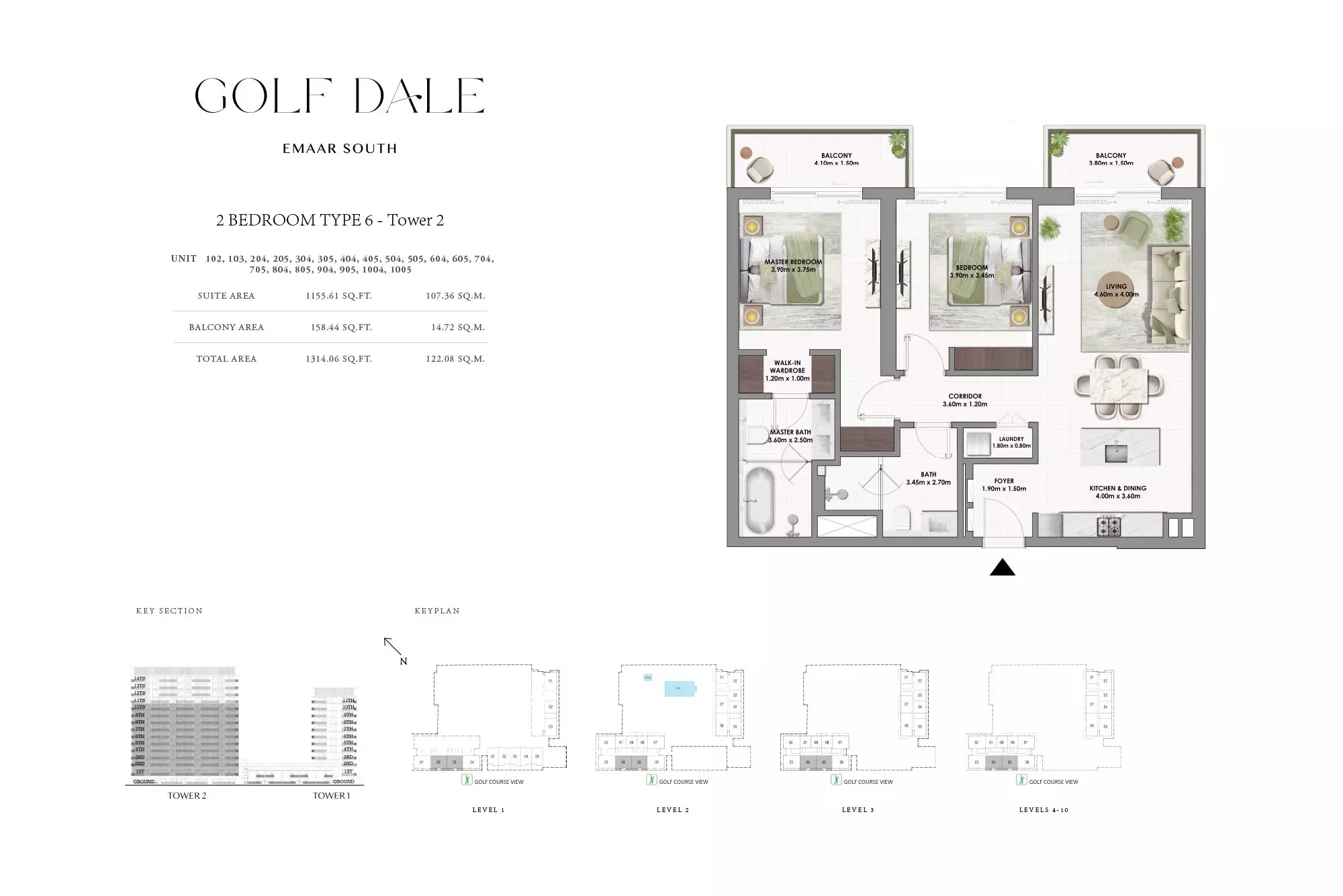 Golf Dale — 2BR floor plan