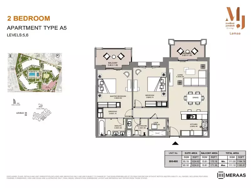 Lamaa Mjl Building 3 - Type A5 - Unit 505, 605, 2 beds