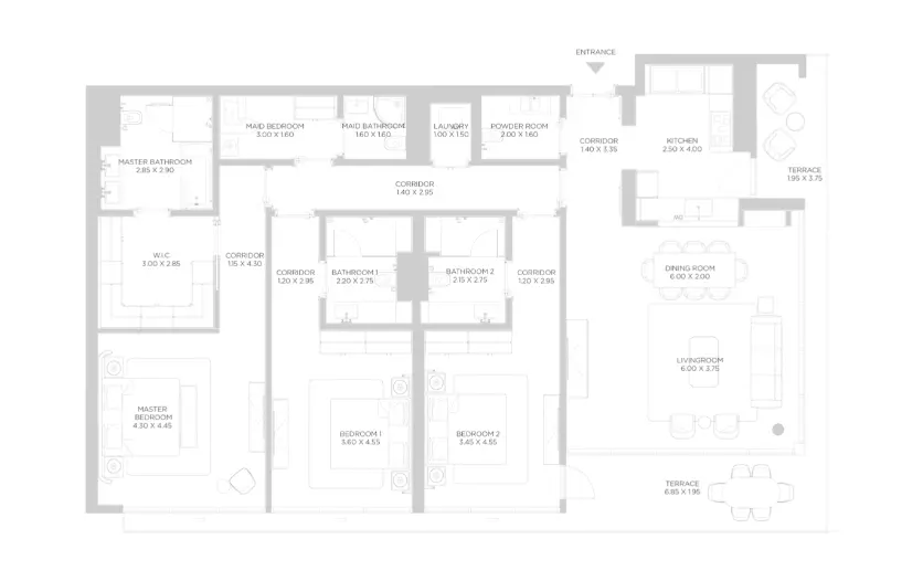 Rixos Phase 2 By Nakheel B2-Type E, 3 beds