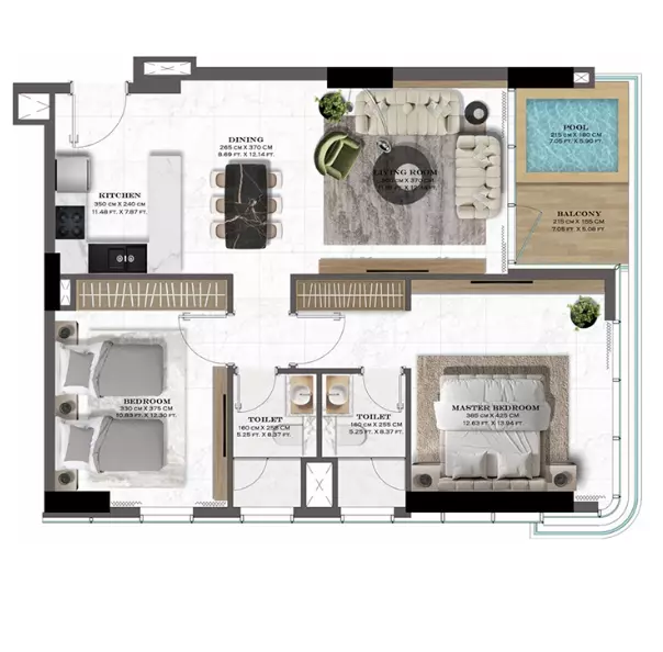 صورة مخطط ارضية الوحدة