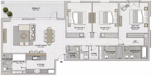 La Sirene Phase1 By Meraas Type 1, 3 beds