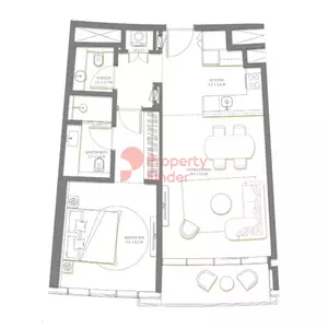 Palm Beach Towers -1 — 1BR floor plan