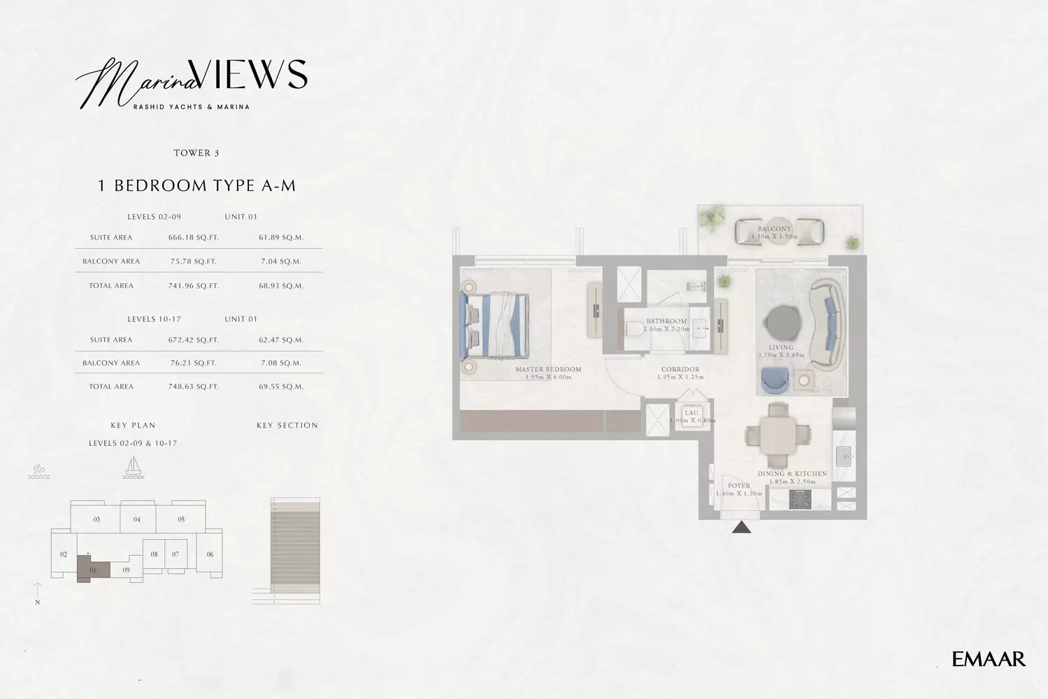 Marina Views Type 6-Tower 3, 1 bed
