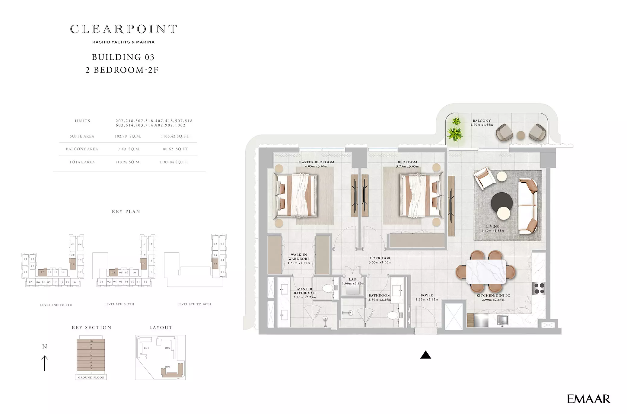 Clearpoint Building 3 _ Type 2F, 2 beds
