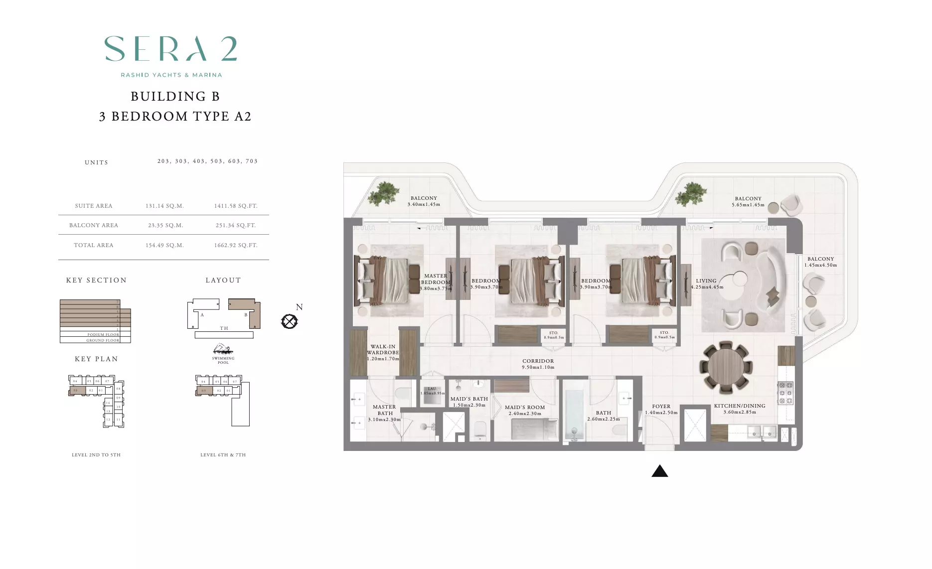 Sera Phase 2 By Emaar Type A2-Building B, 3 beds