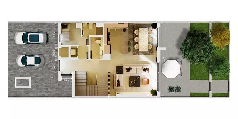 صورة مخطط ارضية الوحدة